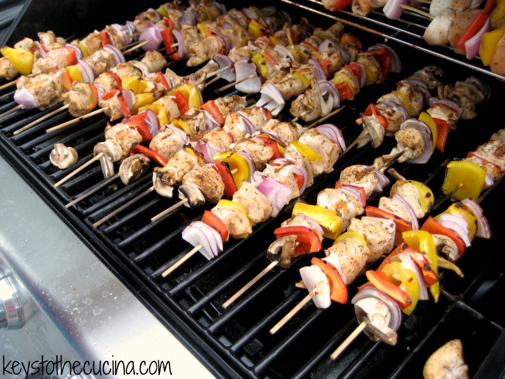 Kabobs on grill