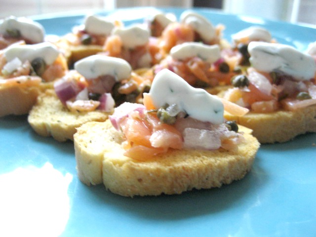 Smoked Salmon Crostini 