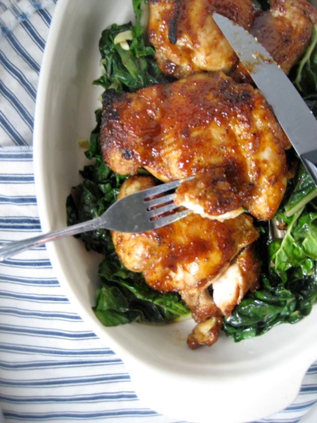 barbeque chicken thighs sauteed swiss chard keys to the cucina