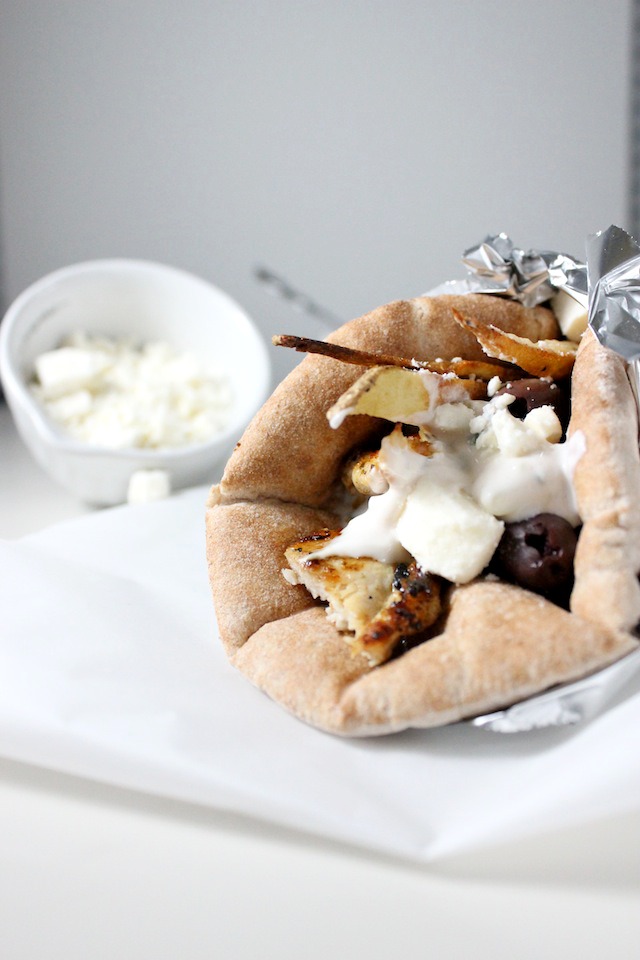 Falafel Gyros with Feta Tzatziki - Dishing Out Health