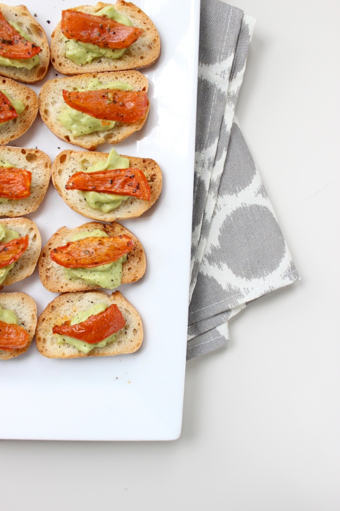 slow roasted tomato and whipped avocado crostini keys to the cucina 5