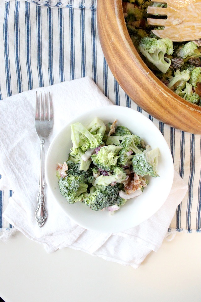 broccoli salad bacon walnuts greek yogurt dressing keys to the cucina 3