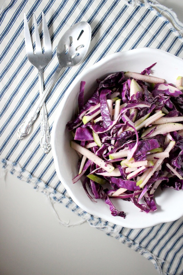 5 Ingredient Red Cabbage and Granny Smith Apple Slaw | Keys to the Cucina