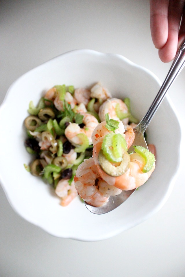 cold shrimp salad with olives celery lemon keys to the cucina 1