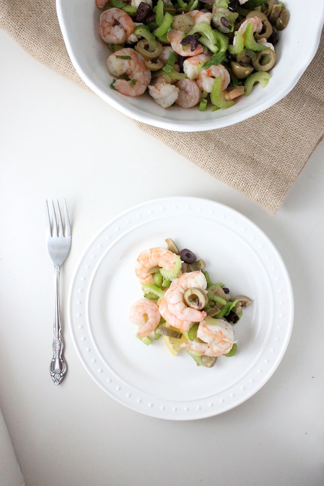 cold shrimp salad with olives celery lemon keys to the cucina 2
