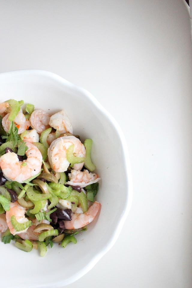 cold shrimp salad with olives celery lemon keys to the cucina 3