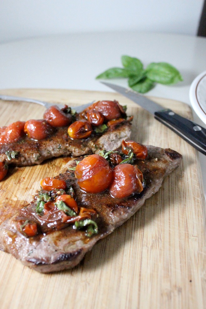 new york strip steak with balsamic roasted cherry tomatoes keys to the cucina 6