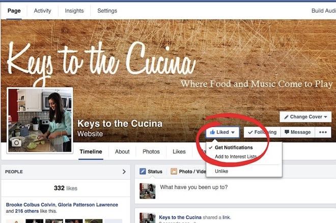 facebook keys to the cucina opt in