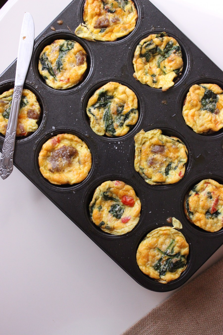Egg Muffins with Italian Sausage, Spinach & Tomatoes Keys to the Cucina