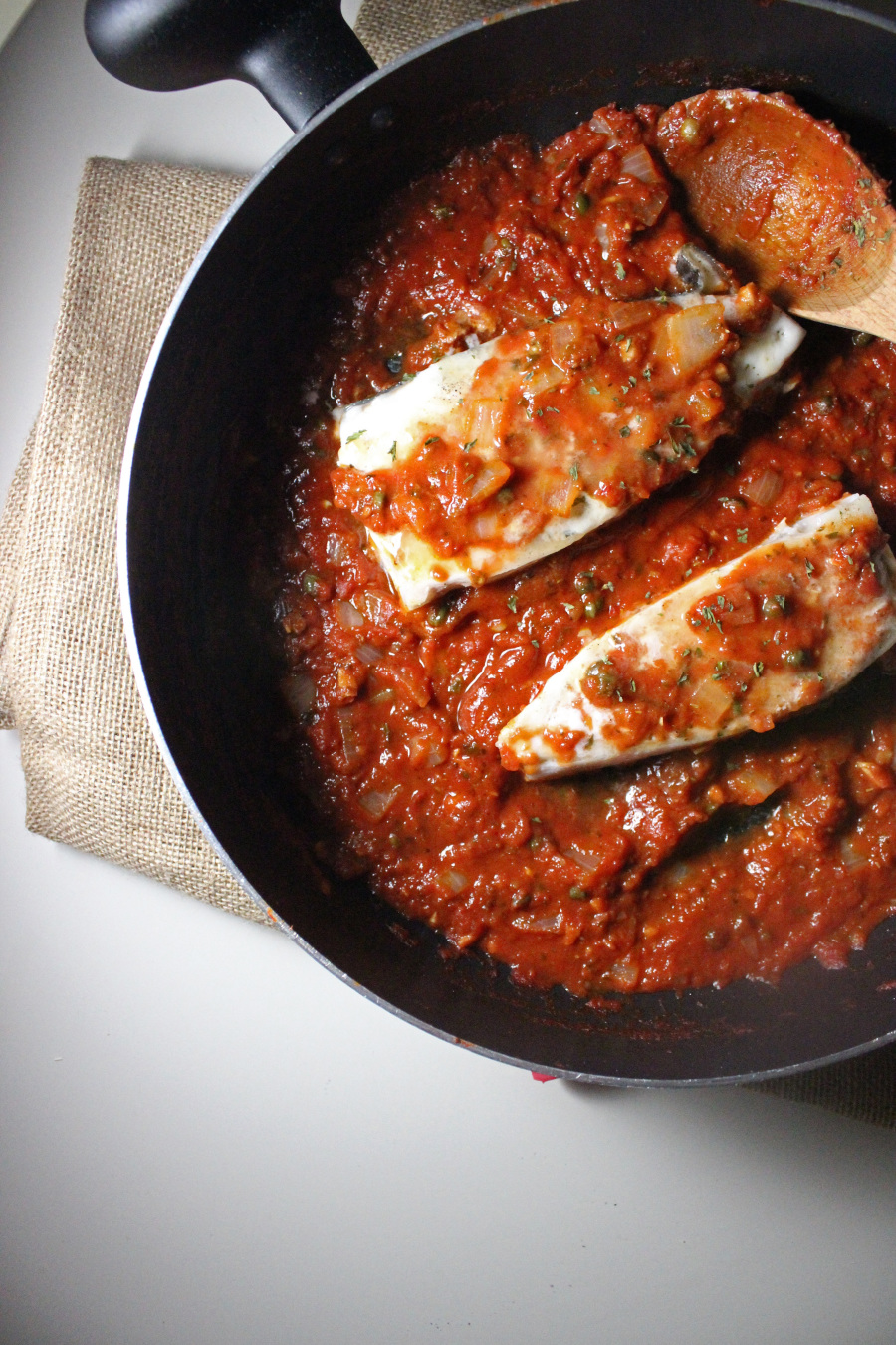Halibut with Spicy Tomato Caper Sauce Keys to the Cucina