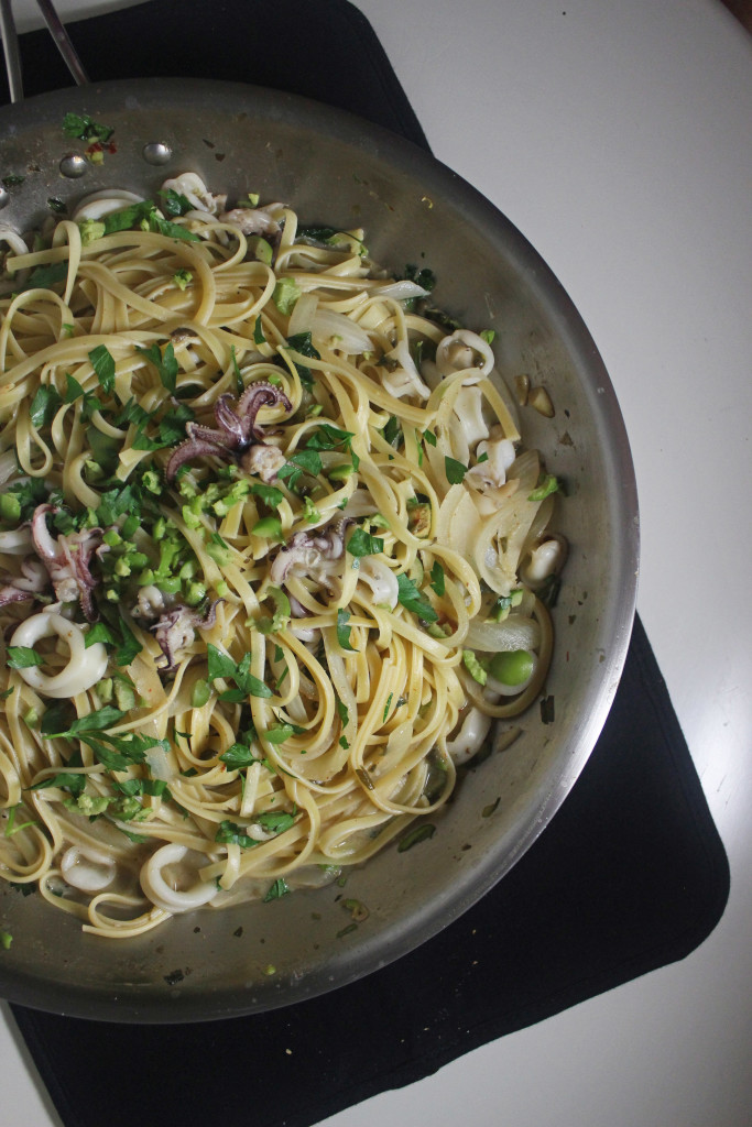 calamari squid linguine www.keystothecucina.com 2