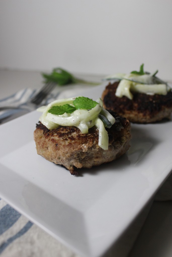 bunless turkey burger feta oregano cucumber slaw www.keystothecucina.com 3