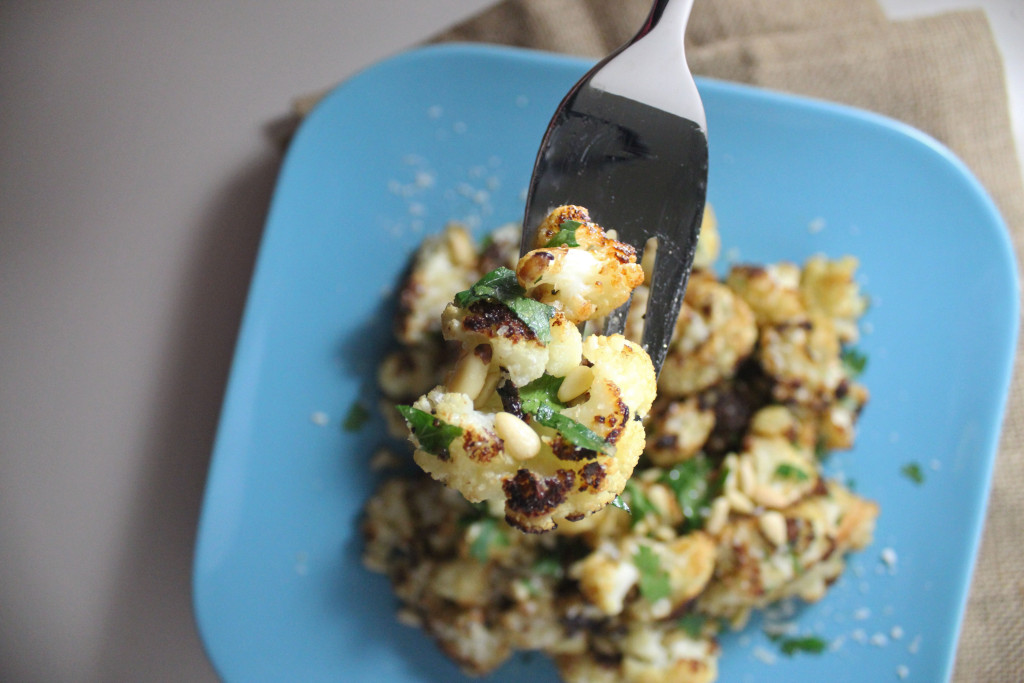 parmesan cauliflower with pine nuts parsley www.keystothecucina 3