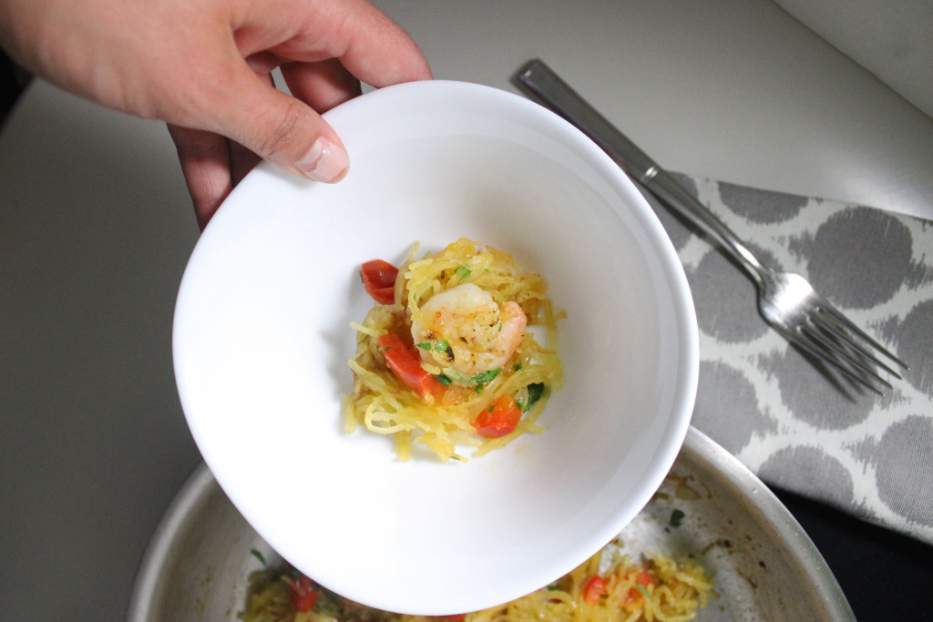 spaghetti squash shrimp tomatoes www.keystothecucina.com 2