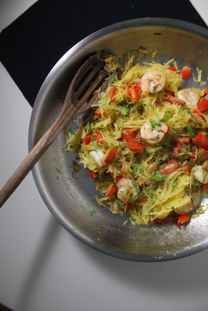 Roasted Spaghetti Squash Pasta With Shrimp Keys To The Cucina 1037