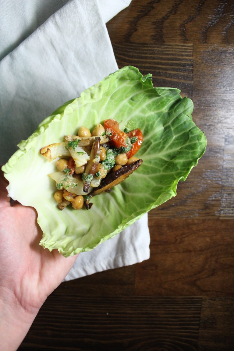 Cabbage Wraps with Chickpeas & Shitake Mushrooms Keys to the Cucina