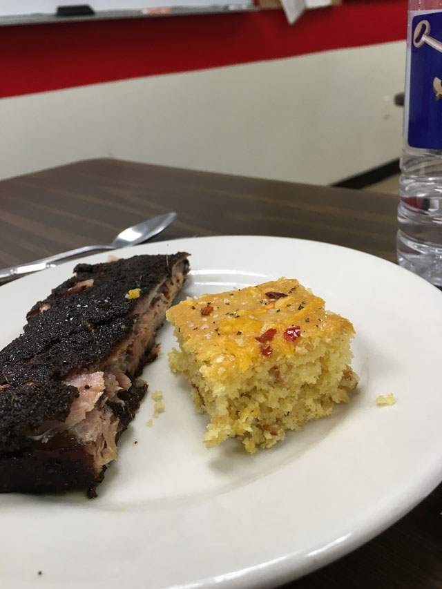 Spare Ribs with Salt, Chili Powder and Sage with Corn Bread