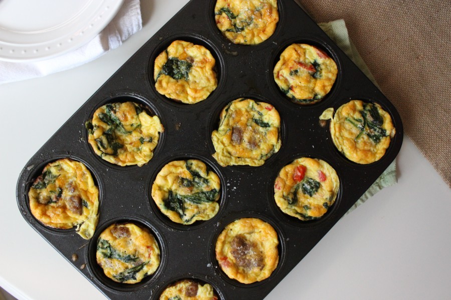 Egg Muffins with Italian Sausage, Spinach & Tomatoes Keys to the Cucina