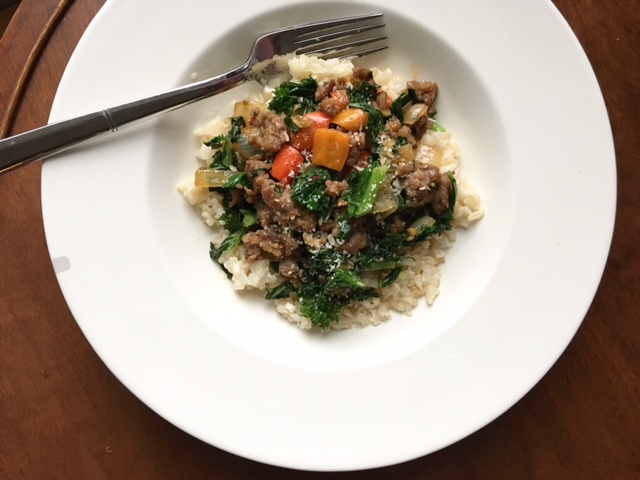 Italian Sausage and Kale over Brown Rice | Keys to the Cucina