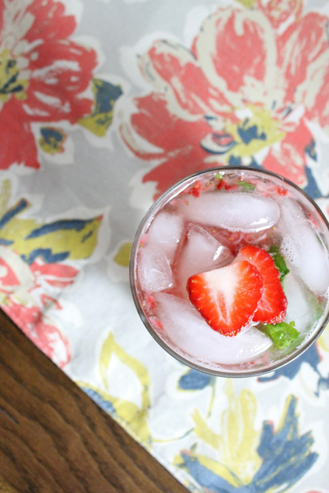 Strawberry Basil Vodka Spritzer | Keys to the Cucina